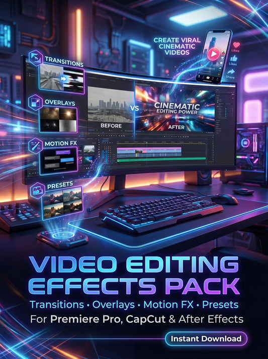 Video Editing Effects Pack | Cinematic Transitions & Motion FX